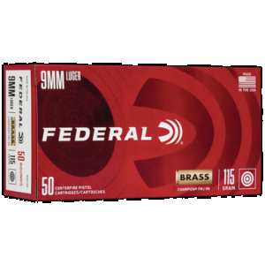 FEDERAL Champion Target Ammo 9mm Luger 115 Gr. Fmj 50 Pk.