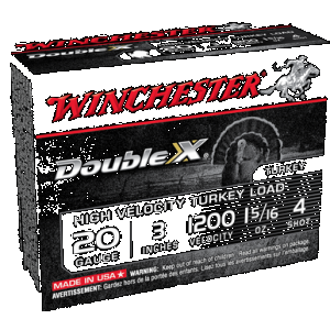 WINCHESTER Double X High Velocity Turkey Load 20 Ga. 3 In. 1 5/16 Oz. 4 Shot 10 Rd.