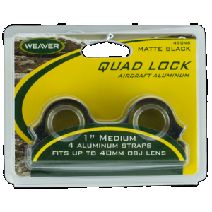 Weaver Quad Lock Top Mount Scope Rings Matte 1in. Medium Weaver