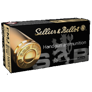 SELLIER & Bellot Pistol Ammo 9mm Luger Full Metal Jacket 115 Grain 50 Rounds