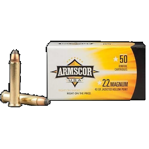 ARMSCOR Rimfire Ammo 22 Wmr Jacketed Hollow Point 40 Grain 50 Rounds