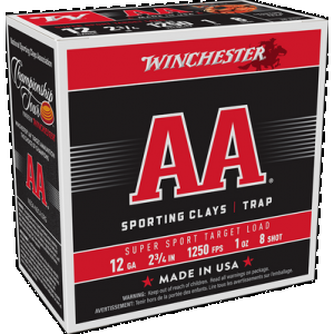 Winchester Ammo AASC12508 AA Sporting Clay 12Gauge 2.75" 1oz 8Shot 25 Rounds