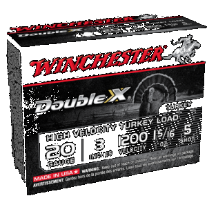 WINCHESTER Double X High Velocity Turkey Load 20 Ga. 3 In. 1 5/16 Oz. 5 Shot 10 Rd.