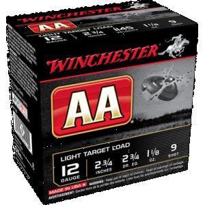 WINCHESTER Aa Light Target Load 12 Ga. 2.75 In. 1 1/8 Oz. 9 Shot 25 Rd.