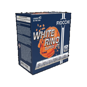 FIOCCHI 12wrsl75 Exacta Target White Rino Super Light 12gauge 2.75" 1 1/8oz 7.5shot 25 Rounds