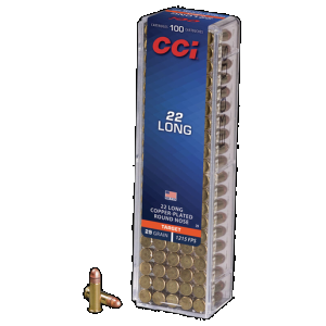 CCI Target & Plinking 22 Long Rifle Copper-plated Round Nose 29 Grain 100 Rounds