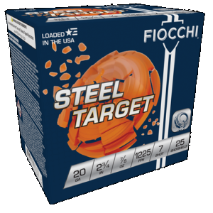 FIOCCHI 20slr7 Steel Target 20gauge 2.75" 7/8oz 7shot 25 Rounds