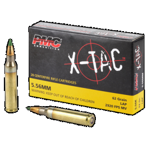 PMC X-tac 5.56 Nato Rifle Ammo Lap 62 Grain 20 Rounds