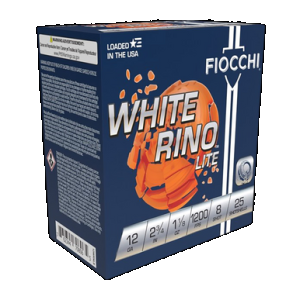 FIOCCHI 12wrnl8 Exacta Target White Rino Lite 12gauge 2.75" 1 1/8oz 8shot 25 Rounds