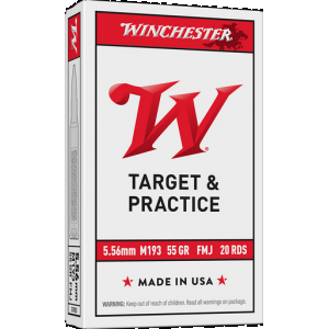 Winchester USA Rifle Ammo 5.56mm 55 gr. FMJ 20 rd.