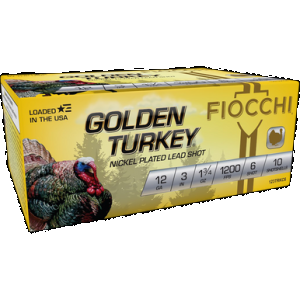 Fiocchi Golden Turkey Shotgun Ammo 12 ga. 3 in. 1 3/4 oz. 6 Shot 10 rd.