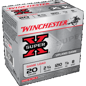 WINCHESTER Super-x Game Load 20 Ga. 2.75 In. 7/8 Oz. 8 Shot 25 Rd.