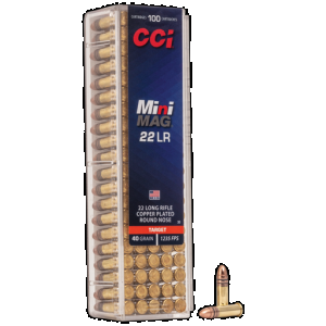 CCI Mini-mag 22 Long Rifle Copper-plated Round Nose 40 Grain 100 Rounds