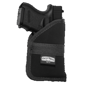 Uncle Mike's 87444 Inside The Pocket Holster Open Top Size 04 Black Nylon Pocket Fits Subcompact 9/40 Auto Right Hand