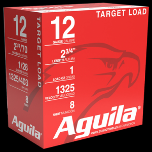 AGUILA 1chb1286 Sporting Clays High Velocity 12gauge 2.75" 1oz 8shot 25 Rounds