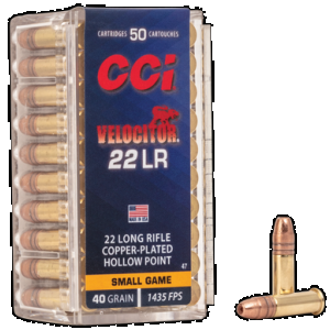 CCI Velocitor 22 Lr Copper Plated Hollow Point 40 Grain 50 Rounds