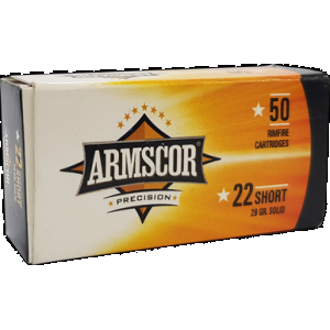 ARMSCOR Rimfire Ammo 22 Short 29 Gr. Copper Plated 50 Rd.