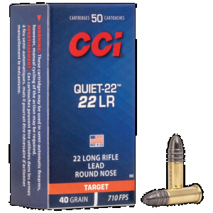 CCI Quiet-22 22 Long Rifle Lead Round Nose 40 Grain 50 Rounds