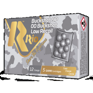 Rio Ammunition RBLR129 Royal Buck Low Recoil 12Gauge 2.75" 9Pellets 00Buck Shot 5 Rounds