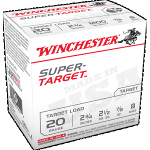 WINCHESTER Super Target Load 20 Ga. 2.75 In. 7/8 Oz. 8 Shot 25 Rd.