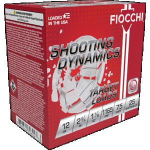FIOCCHI Shooting Dynamics Shotgun Loads 12 Ga. 2.75 In. 1 1/8 Oz. 1165 Fps 7.5 Shot 25 Rd.