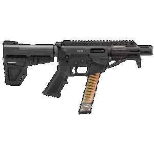 Freedom Ordnance FX9P4 FX-9 9mm Luger 31+1 4.50" Black Nitride Chromoly Steel Barrel Black Hard Coat Anodized Black KAK Shockwave Pistol Brace Black Polymer Grips