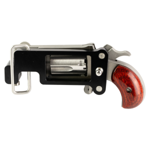 NAA Mini-Revolver w/ Belt Buckle 22 LR Stainless/Matte Wood 1.13 in. 5 rd.
