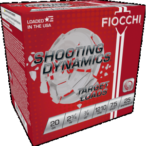 FIOCCHI Shooting Dynamics Shotgun Loads 20 Ga. 2.75 In. 7/8 Oz. 1210 Fps 7.5 Shot 25 Rd.