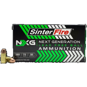 SINTERFIRE Nxg Lead Free Ball Pistol Ammo 380 Acp 75 Gr. Lead-free Ball 50 Rd.