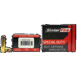 SINTERFIRE Special Duty Pistol Ammo 38 Spcl. 110 Gr. Hp 20 Rd.