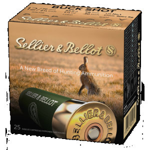 Sellier & Bellot SB12BSF Hunting 12Gauge 2.75" 12Pellets 1 1/8oz 1Buck Shot 25 Rounds