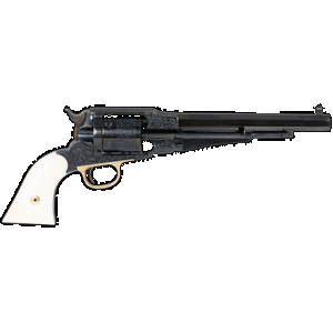 TAYLORS & Company 550761 Remington Conversion Lawdawg 45 Colt (lc) Caliber With 8" Barrel, 6rd Capacity Cylinder, Overall Blued Engraved Finish Steel & 2-piece Ivory Grip