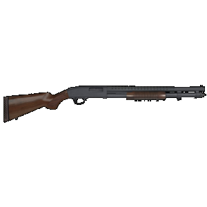 Mossberg 590 Retrograde 12GA, 20.75in. Barrel, 8rd, Wood Stock & Forend - Black (52150)