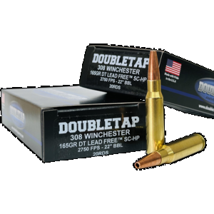DOUBLETAP Ammunition 308w165x 308win 165gr Lead Free Hollow Point 20 Rounds