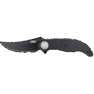 CRKT 2640 Clever Girl 4.10" Folding Plain Black Powder Coated D2 Steel Blade/ Black G10 Handle Includes Pocket Clip