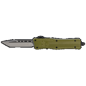 CobraTec Knives MODCTK1MTNS CTK-1 Medium 3" OTF Tanto Plain D2 Steel Blade/OD Green Aluminum Handle Features Glass Breaker Includes Pocket Clip