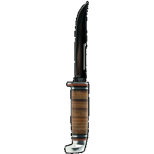 Case 381 Utility Hunter 5" Fixed Clip Point Plain Mirror Polished Tru-Sharp SS Blade/4.50" Grooved Leather Handle Includes Sheath