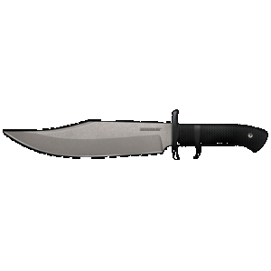 Cold Steel CS39LSWBA Marauder 9" Fixed Bowie Plain Stone Washed AUS-8A SS Blade/Black Kray-Ex Handle Includes Sheath
