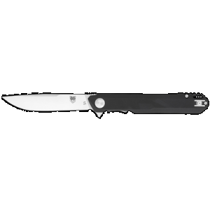 CobraTec Knives CTMONBLK Monarch 3.50" Folding Plain Satin D2 Steel Blade, 4.75" Black G10 Handle