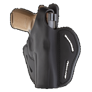 1791 Gunleather BHX5SBLR BHX OWB 05 Stealth Black Leather Belt Slide Fits Sig P320/Ruger Security-9