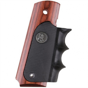 Pachmayr 00423 American Legend Grip Wraparound Black Rubber with Rosewood Trim & Finger Grooves for 1911