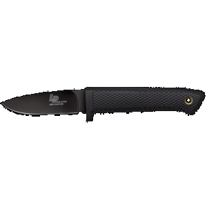 Cold Steel CS36LPMFZ Pendleton Mini Hunter 3" Fixed Drop Point Plain Black Matte Powder Coat AUS-10A SS Blade, 3.25" Black Textured Kray-Ex Handle