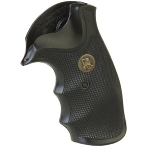 Pachmayr 03249 Gripper Grip Checkered Black Rubber with Finger Grooves for S&W J Frame with Round Butt