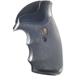 Pachmayr 03264 Gripper Grip Checkered Black Rubber with Finger Grooves for S&W K/L Frame with Square Butt