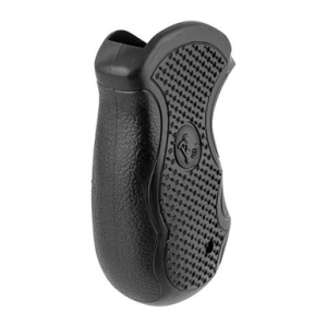 Lyman 02478 Diamond Pro Diamond Checkering Black Rubber with Finger Grooves for S&W J Frame with Round Butt