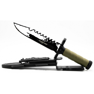 Humvee Adventure Gear HMVKFXB01 Next-Gen Survival Knife 7.50" Fixed Sawback Plain Black Stainless Steel Blade/OD Green Textured Rubber Handle Includes Sheath