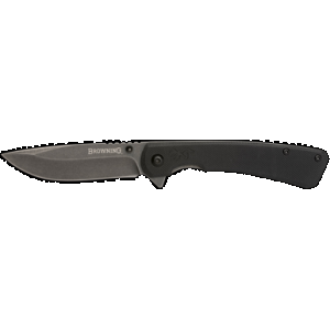 Browning 3220514 Branded Rock EDC 3" Folding Drop Point Plain Black Stonewashed 7Cr17MoV SS Blade, Black G10 Handle