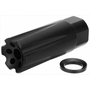 TacFire MZ1020 Linear Compensator Black Nitride Steel with 1/2"-28 tpi Threads, 2.26" OAL & 0.87" Diameter for 5.56x45mm NATO AR-15