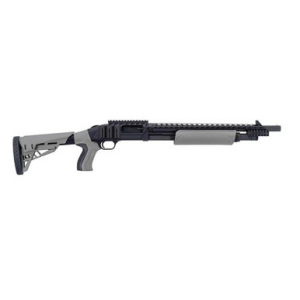 Mossberg 500 ATI Tactical 12GA, 18.5in. Barrel, 5rd, 6 pos. Adj. Gray Stock & Forend - Black (50431)