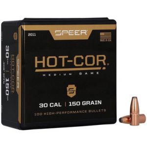 Speer 2011 Hot-Cor 30Cal 150gr Soft Point Flat Nose 100 Per Box/5 Case